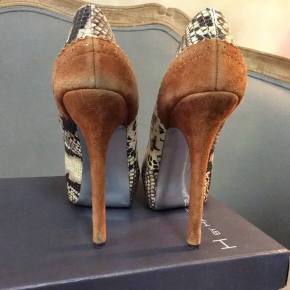 H By Halston faux snake and suede stiletto Abby pump - Picture 6 of 11